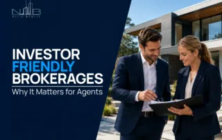 Real estate agent reviewing an investment property with an investor friendly brokerage
