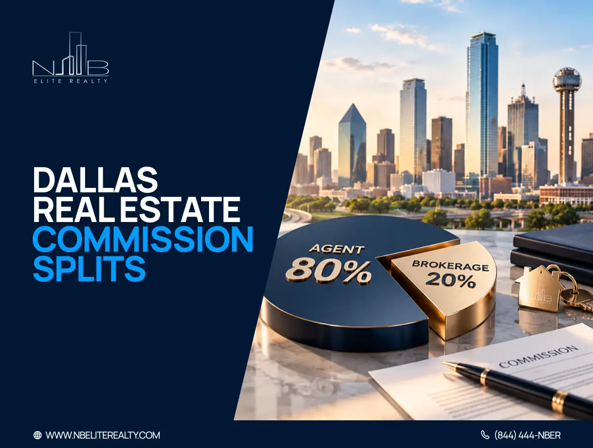 Dallas real estate commission splits comparing 80% agent commission and 20% brokerage commission